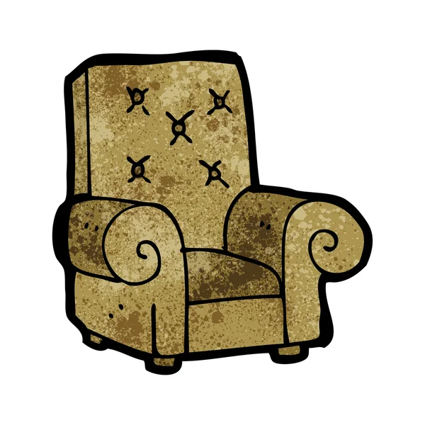 Мультфильм фаршированный старый кожаный стул — стоковый вектор