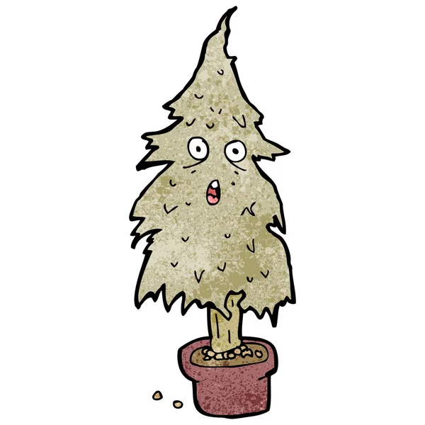 Umírající vánoční stromeček charakter — Stockový vektor