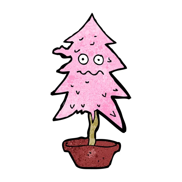 Carattere albero di Natale rosa — Vettoriale Stock