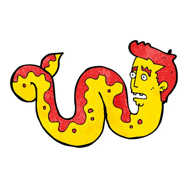 Hombre de la serpiente de dibujos animados — Vector de stock