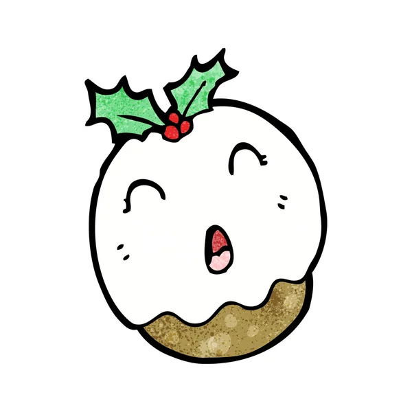 面白いクリスマス プディング漫画 — ストックベクタ