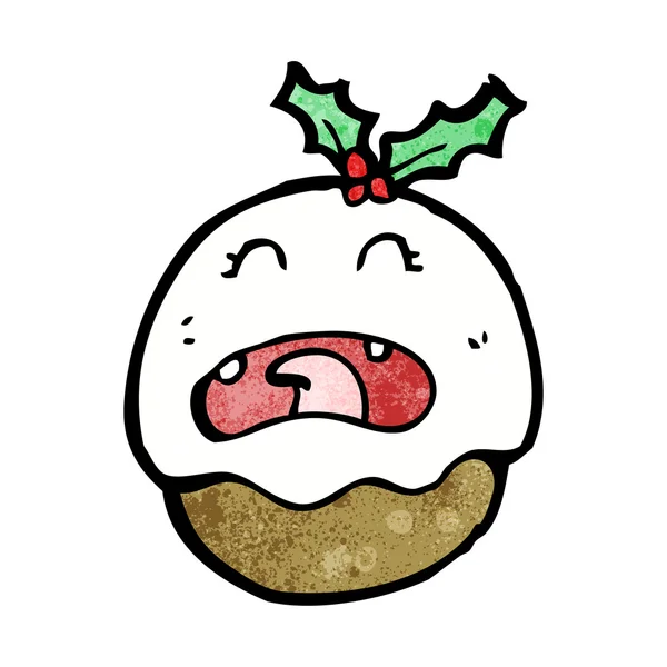 Drôle de dessin animé pudding de Noël — Image vectorielle