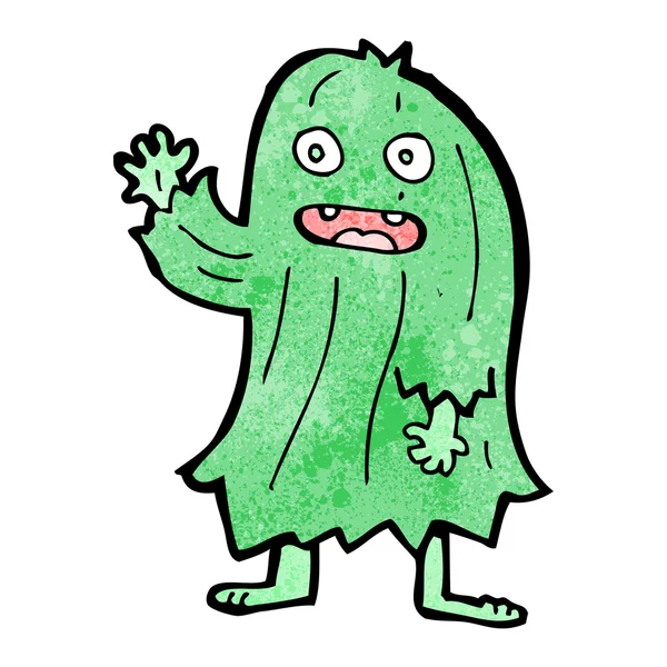 Verde monstruo peludo de dibujos animados — Archivo Imágenes Vectoriales