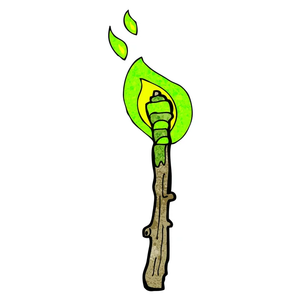Spooky halloween burning torch — Stock Vector