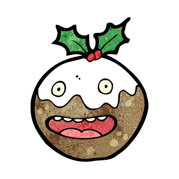 Cartoon Christmas pudding — Stock vektor