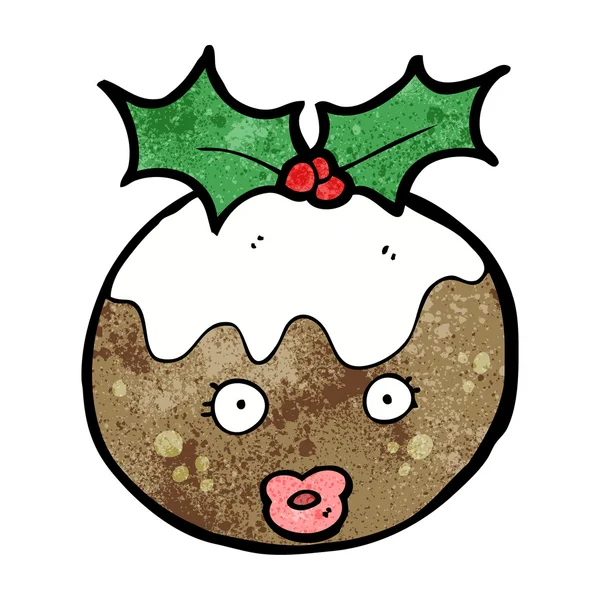 Budín de Navidad de dibujos animados — Vector de stock