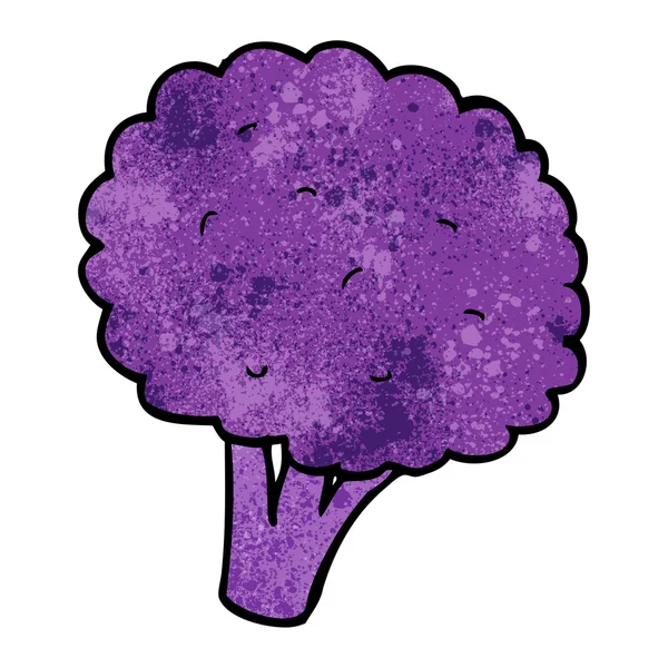 Cartoon purple broccoli — Stock Vector