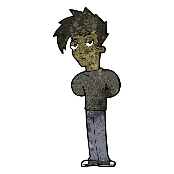 Cartone animato jaded giovane uomo — Vettoriale Stock