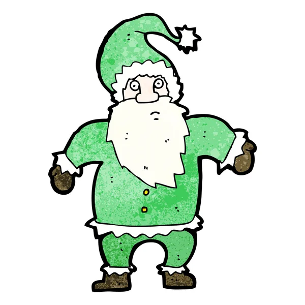 Bored green santa claus cartoon — Stock Vector