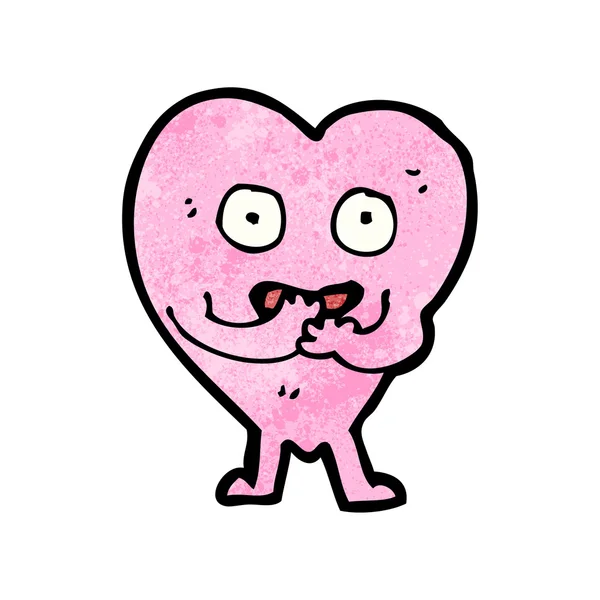 Kalp karikatür karakter sallayarak — Stok Vektör
