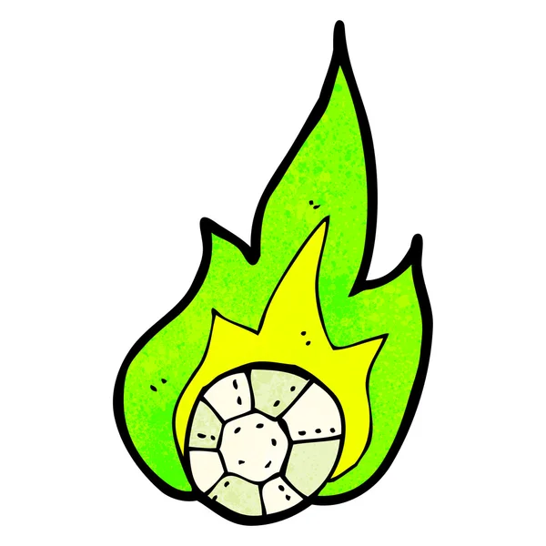 火焰足球卡通 — 图库矢量图片