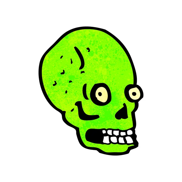 Cartoon green glowing skull — Stock Vector