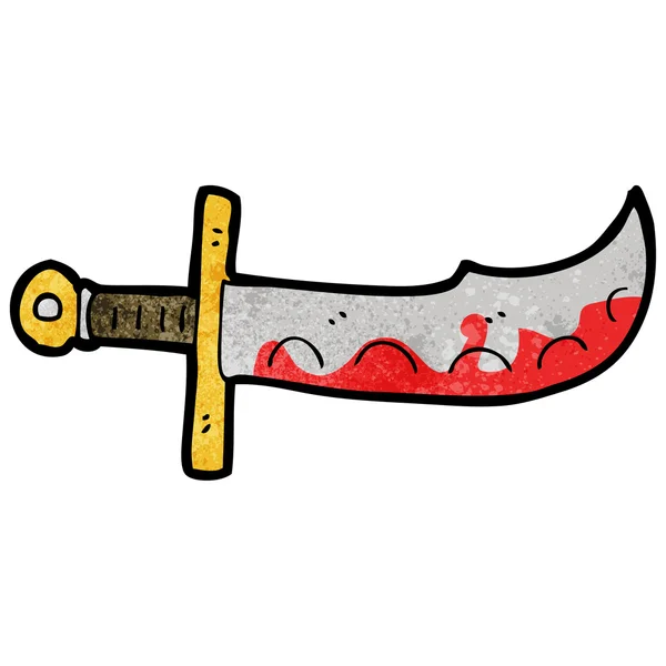 Kan yapışan kılıç karikatür — Stok Vektör