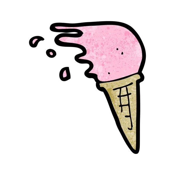 Crème glacée déversée dessin animé — Image vectorielle