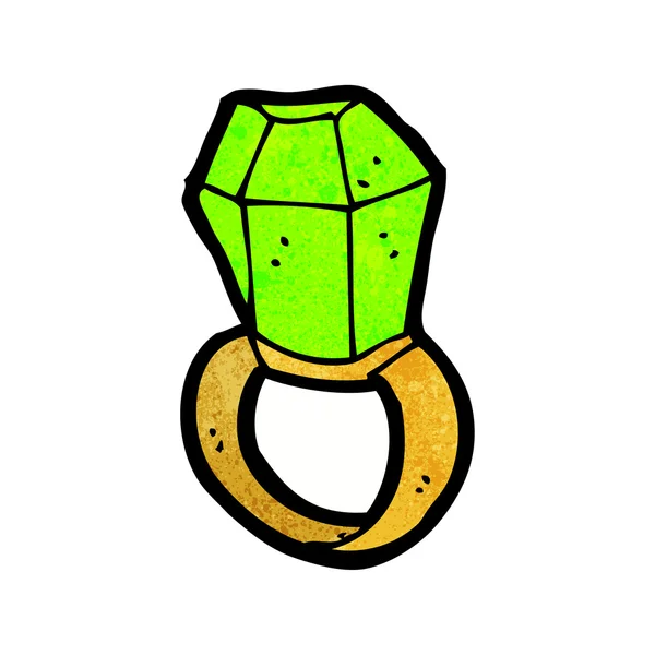 Cartoon smaragd ring — Stock vektor