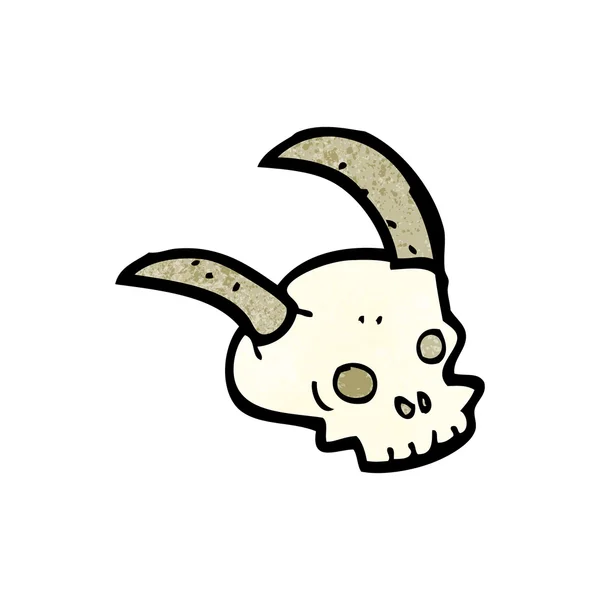 Cartoon horned skull — Stock Vector