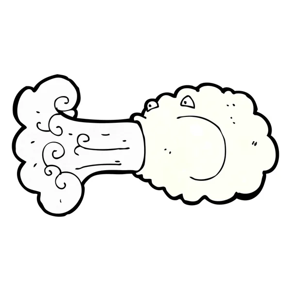 Cartoon soprando nuvem — Vetor de Stock