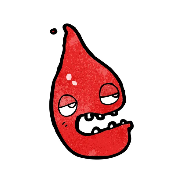 Zeichentrickfigur mit Blutstropfen — Stockvektor