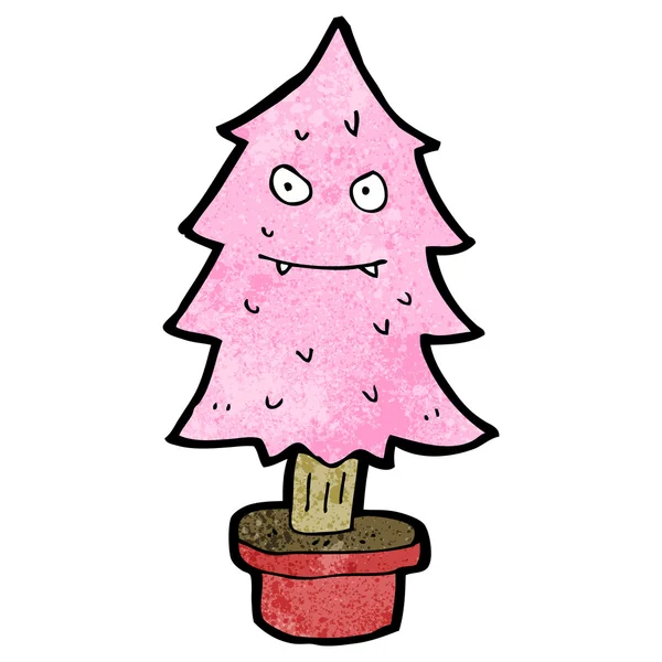 Boże Narodzenie drzewo kreskówka różowy — Wektor stockowy