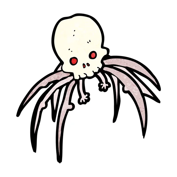 Cartoon grov skalle spider monster — Stock vektor