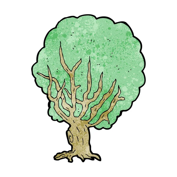 Ilustración de dibujos animados de árbol verde — Vector de stock