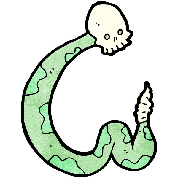 Caveira dos desenhos animados monstro cobra — Vetor de Stock