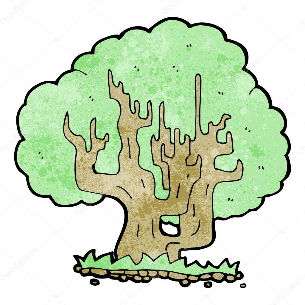 Cartoon Grosser Alter Baum Vektorgrafik Lizenzfreie Grafiken C Lineartestpilot 21546203 Depositphotos