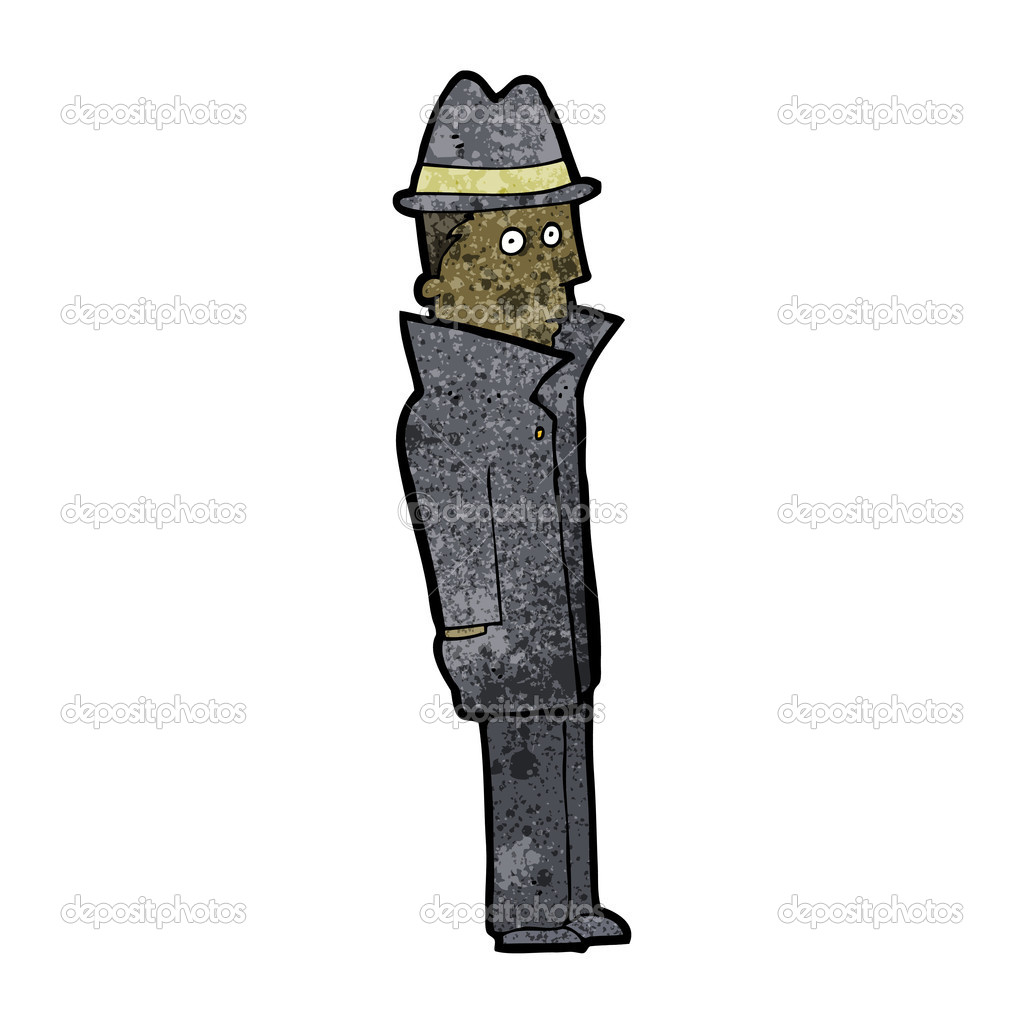 Cartoon man in trench coat Stock Illustration by ©lineartestpilot #21548731