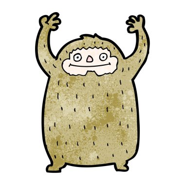 karikatür kıllı canavar