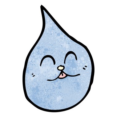 karikatür yağmur damlası ile kedi surat