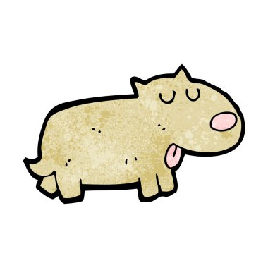 Çizgi filmdeki köpek dilini çıkartıyor.