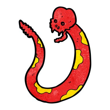 kafatası ile karikatür yılan