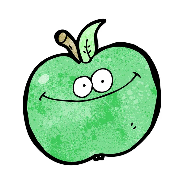 Groene appel mascotte — Stockvector