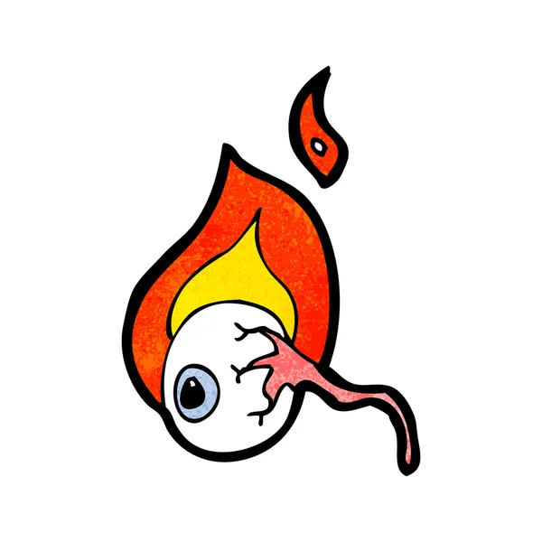 燃えるような眼球漫画 — ストックベクタ