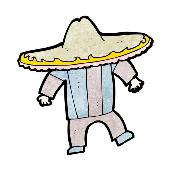 Hombre mexicano de dibujos animados en sombrero grande — Archivo Imágenes Vectoriales