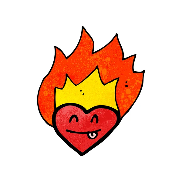 Red hot heart cartoon — Stock Vector