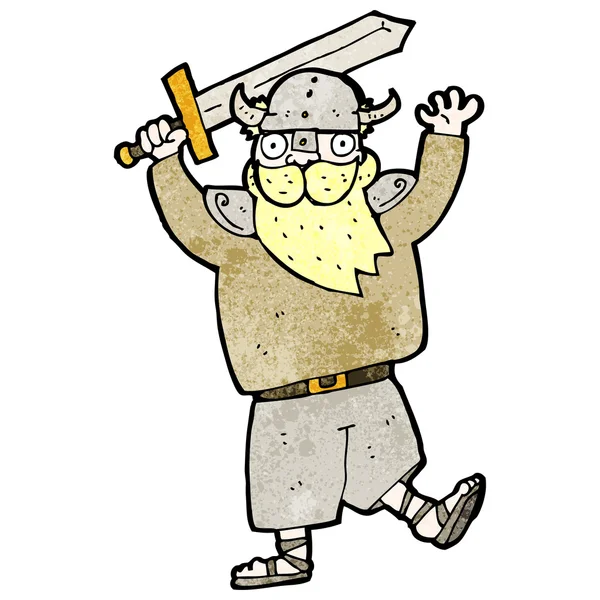 Cartoon viking warrior — Stock Vector
