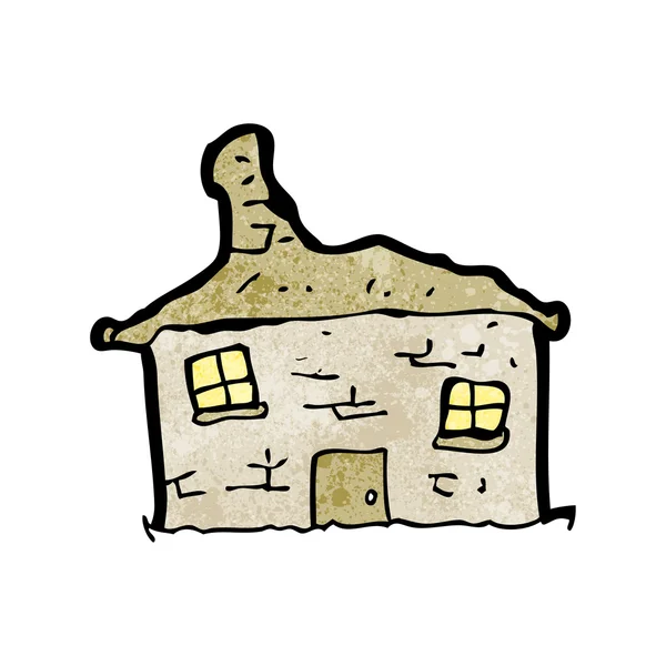 Cartone animato sgretolamento vecchio cottage — Vettoriale Stock