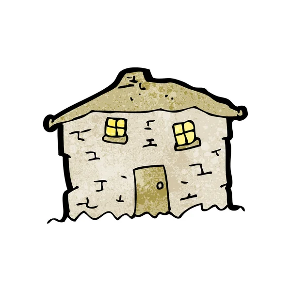 Cartoon crumbling old cottage — Stock Vector