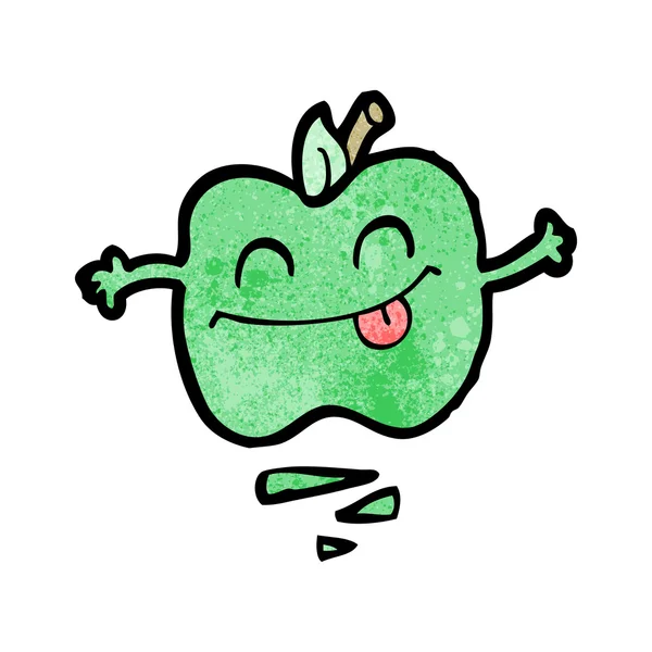幸せなアップルの漫画のキャラクター — ストックベクタ