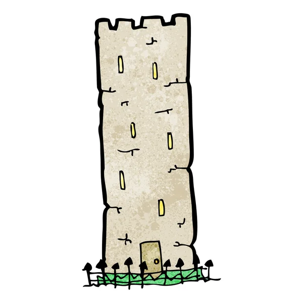 Afbrokkelende kasteel toren cartoon — Stockvector
