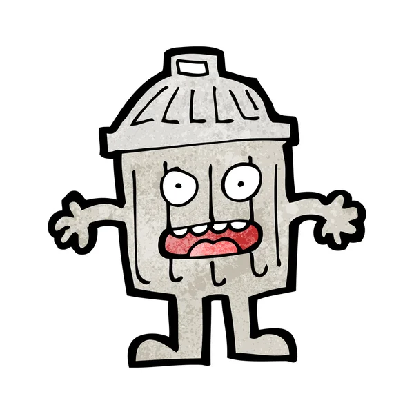 Zeichentrickfigur im Mülleimer — Stockvektor