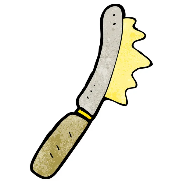 ナイフ拡散バター漫画 — ストックベクタ