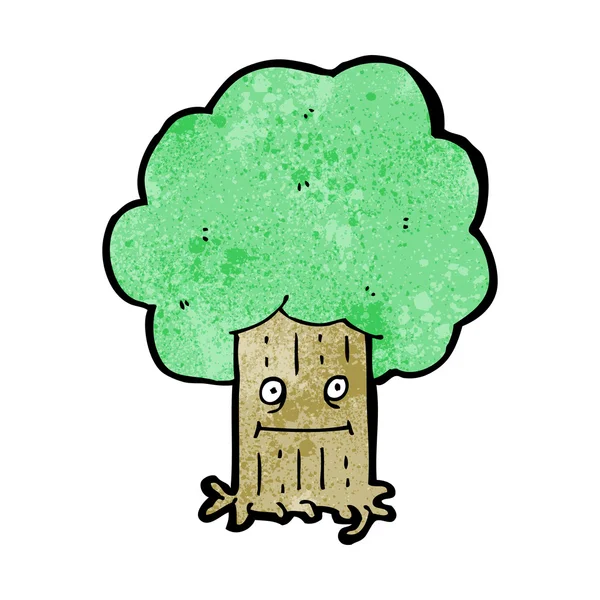 Yüz ile karikatür ağacı — Stok Vektör