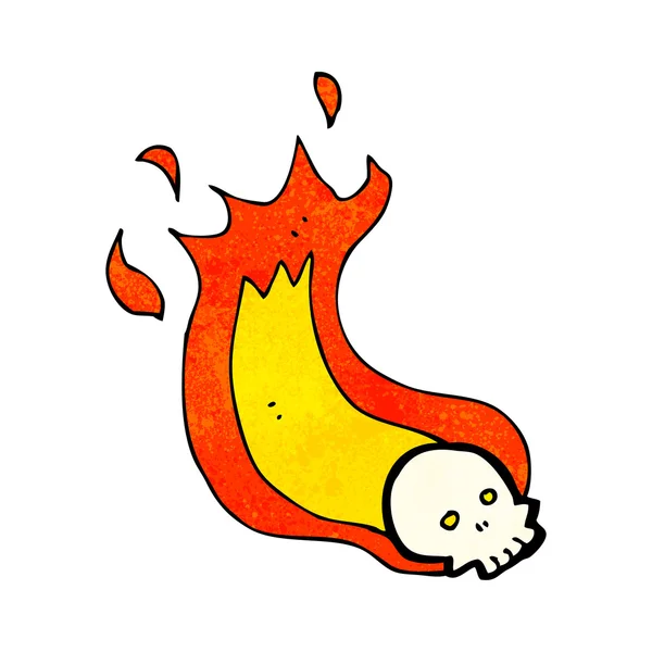 Cartoon brinnande skalle — Stockový vektor