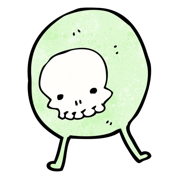 Fantasma del cranio verde — Vettoriale Stock