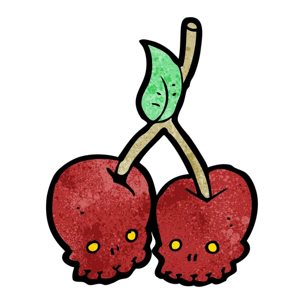 卡通骷髅樱桃 — 图库矢量图片