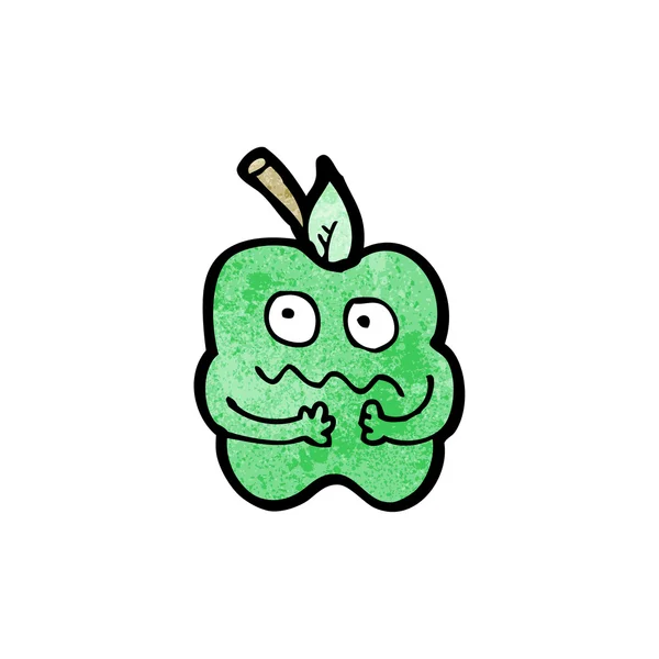 Dessin animé inquiet pomme — Image vectorielle