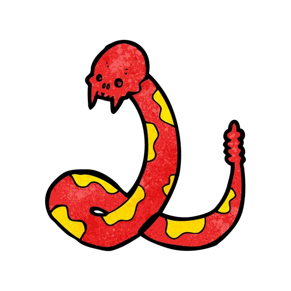 頭蓋骨と漫画のヘビ — ストックベクタ