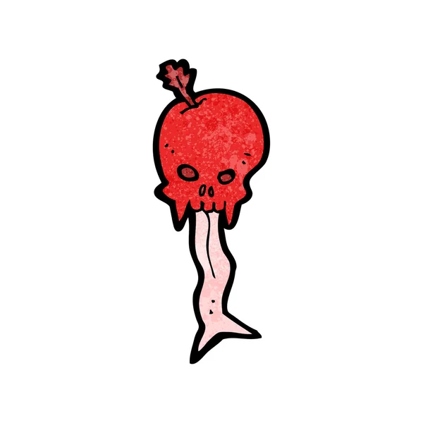 Caricatura bruta del cráneo de Halloween — Vector de stock